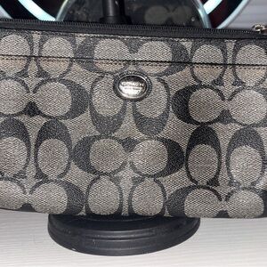 Coach Black and Gray Signature Wristlet